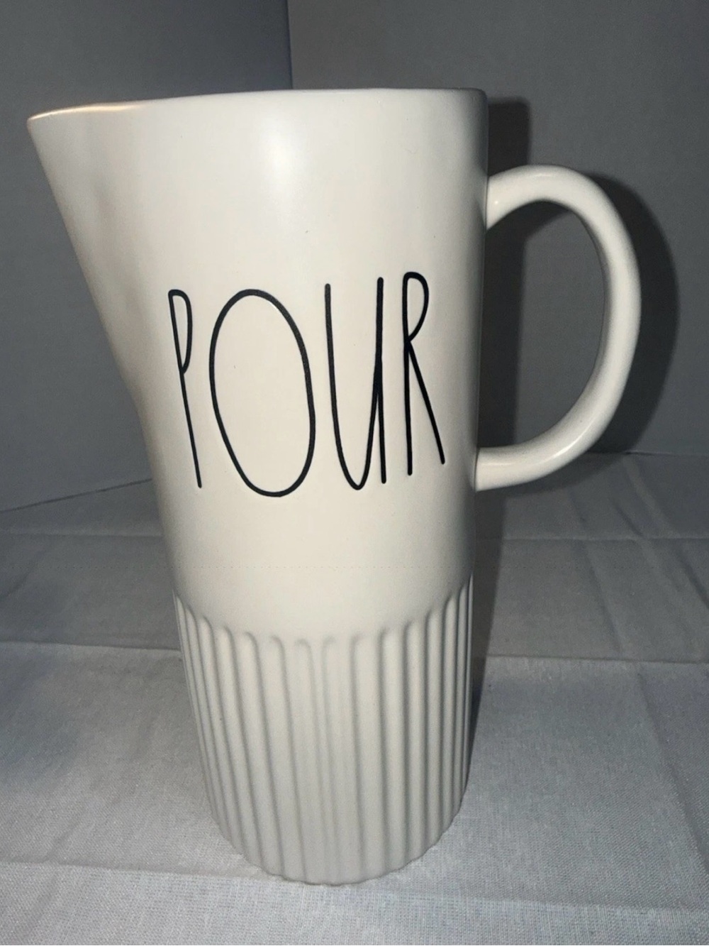 Rae Dunn White POUR Ceramic Pitcher - Classic Home Dining